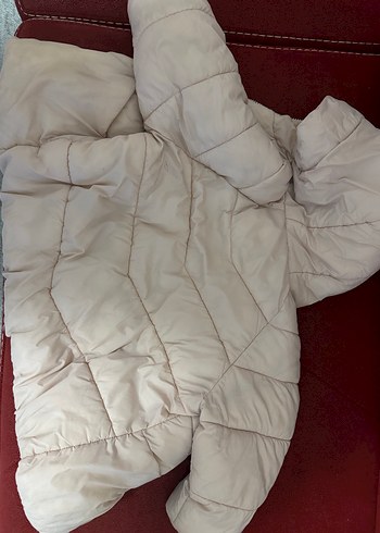 Bebek Beyaz Fermuarlı Kışlık Mont - Görsel 2