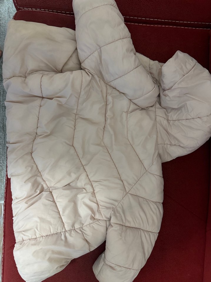 Bebek Beyaz Fermuarlı Kışlık Mont - Görsel 2