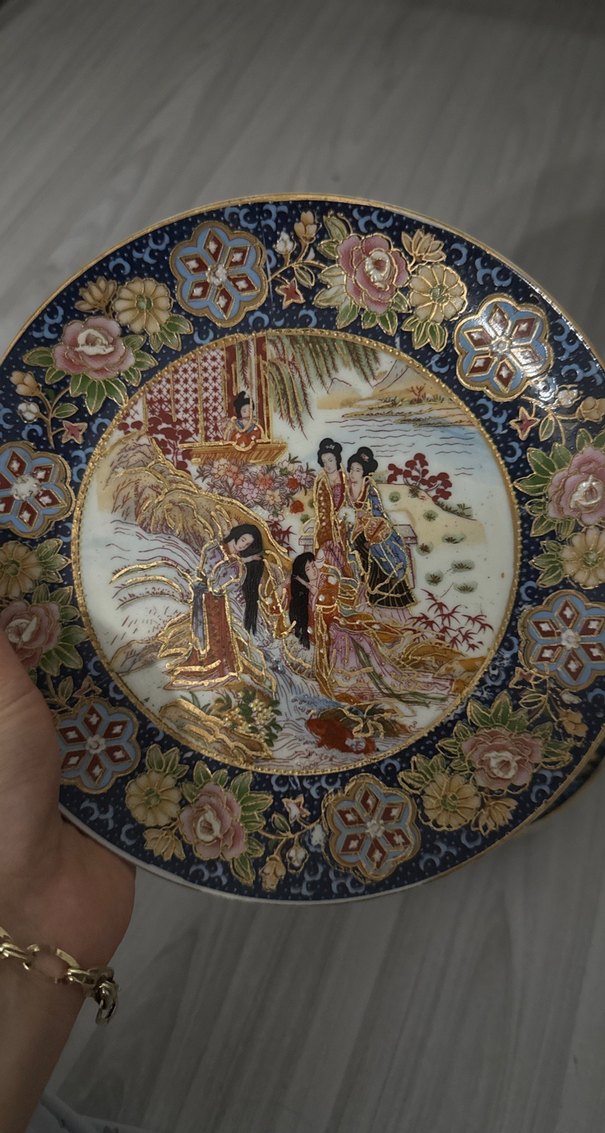 Nakış işlemeli çok renkli tabak seti ikili - Görsel 2