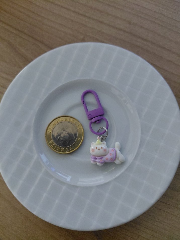 Mor Zincir Detaylı Kadın Anahtarlık - Görsel 2