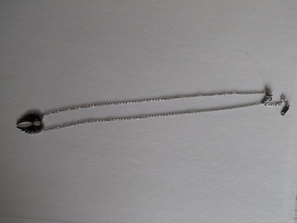 Melek kanatlı Zincirli Siyah Gotik Kolye - Görsel 3