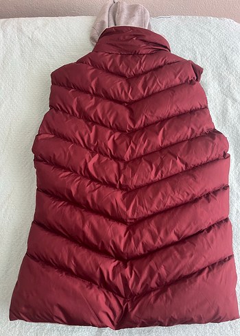 Diğer Bordo Kapüşonlu Fermuarlı Kadın Yelek