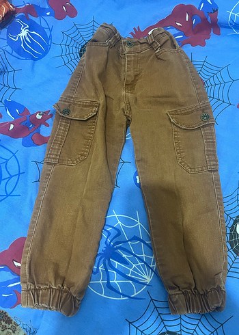 Erkek Çocuk Kahverengi Bol Kesim Denim Pantolon