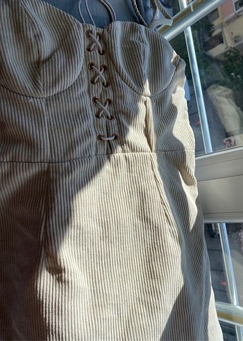 Sheinside Krem Mini Elbise