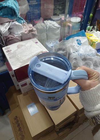 Stanley Mavi Çiçek Desenli Termos - Görsel 2