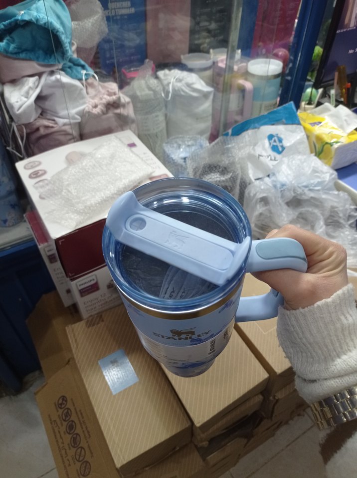 Stanley Mavi Çiçek Desenli Termos - Görsel 2