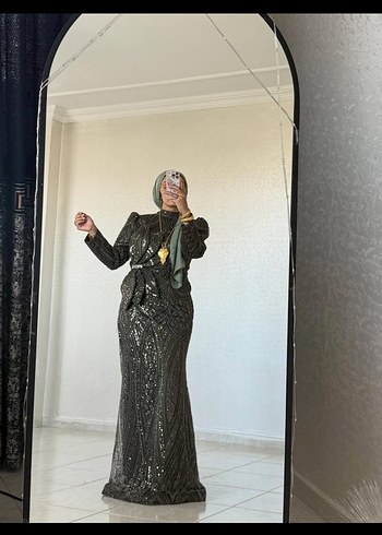 xl Beden siyah Renk Drapeli Siyah Uzun Abiye Elbise