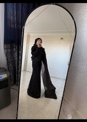 Uzun Siyah Gotik Abiye Elbise