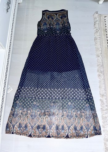 Lacivert Uzun Elbise - Görsel 2