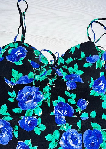 Çiçek Desenli Uzun Elbise - Görsel 3