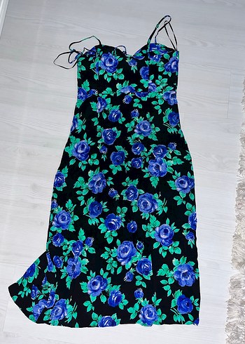 Çiçek Desenli Uzun Elbise - Görsel 2