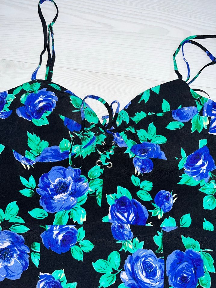 Çiçek Desenli Uzun Elbise - Görsel 3