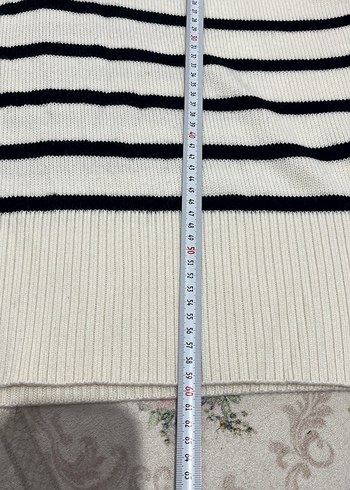 Çizgili Boğazlı Kadın Triko Kazak - Görsel 5