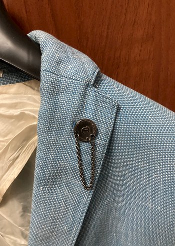 Mavi Erkek Kumaş Ceketli Notch Yaka - Görsel 5