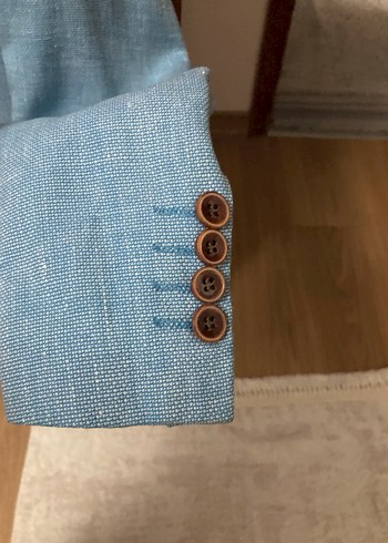 Mavi Erkek Kumaş Ceketli Notch Yaka - Görsel 4