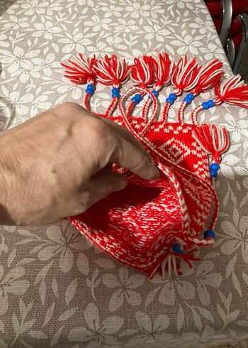 Kırmızı Bohem El Örgüsü Çanta el emeği göz nuru - Görsel 3