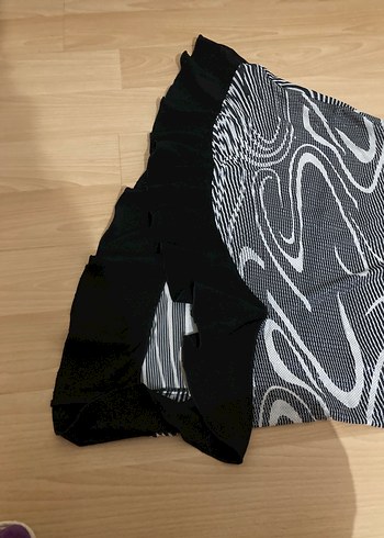 Straplez Uzun Siyah Gri Batik Elbise - Görsel 2