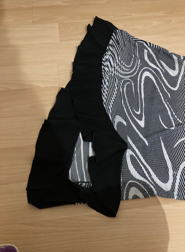 Straplez Uzun Siyah Gri Batik Elbise - Görsel 2