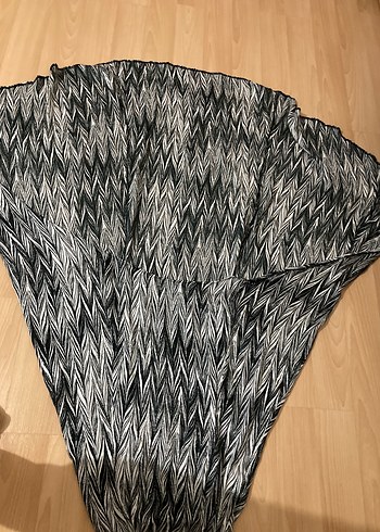 Bohem Gri Zebra Desenli Uzun elbise - Görsel 2