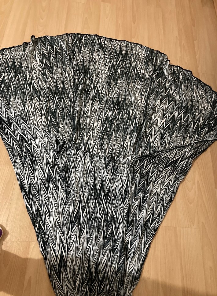 Bohem Gri Zebra Desenli Uzun elbise - Görsel 2