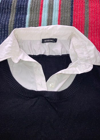 Siyah Viskon Triko Kısa Kollu Gömlek - Görsel 3