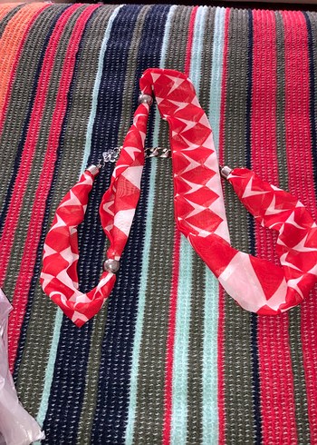 Uzun Kırmızı Bohem Zincir Detaylı Kolye - Görsel 3