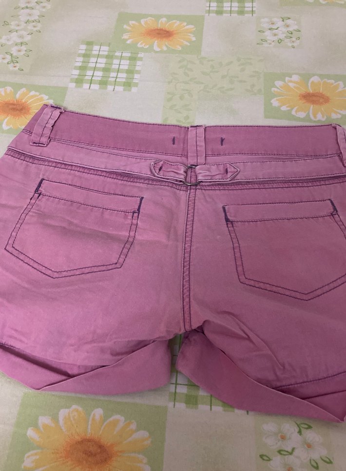 Düğmeli Pembe Mini Kadın Şort - Görsel 3