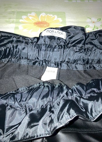 Siyah Deri Fırfırlı Mini Etek - Görsel 2