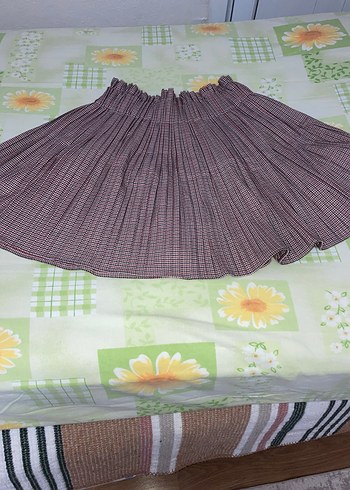 Bordo Pileli Midi Etek - Görsel 3