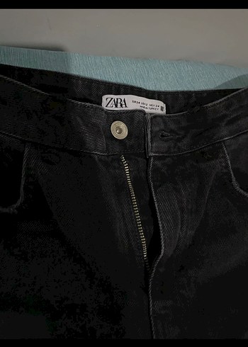 Zara Siyah Fermuarlı Kadın Kot Pantolon