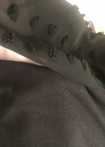 Topshop tül kol Siyah Kadın trııko crop