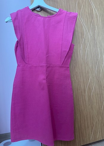 Quzu Pembe Kolsuz Mini Elbise