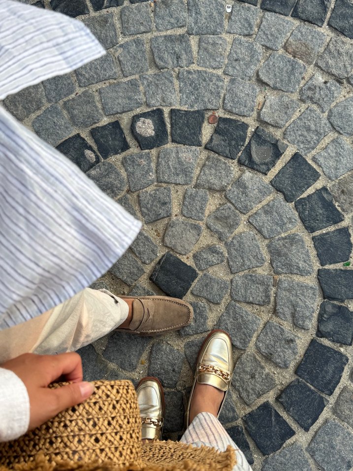 Kadın Altın Renkli Örgü Dolgu Topuk Espadril - Görsel 3