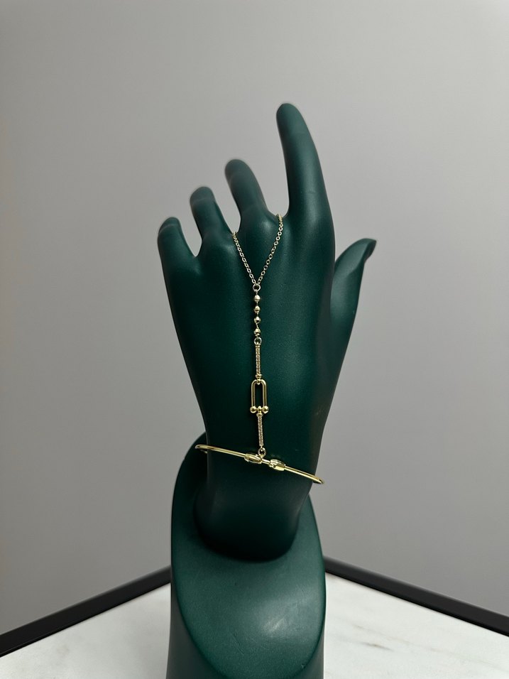 Gri Zincir Detaylı Kadın El Zinciri - Görsel 2