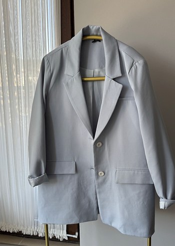 m Beden mavi Renk MaviPastel Notch Yaka Blazer