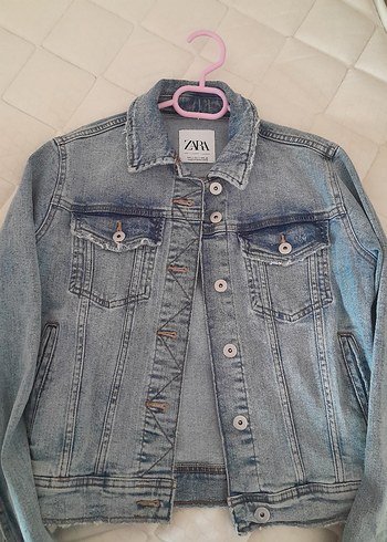 Zara zara Düğmeli Mavi Denim Kadın Ceket