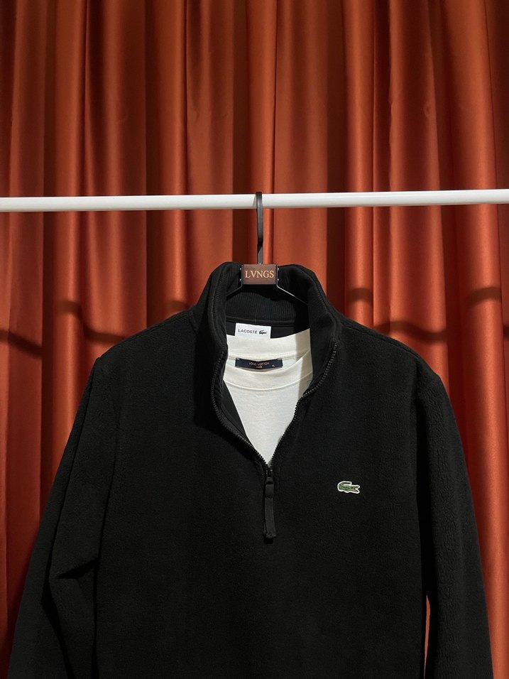 Lacoste Logo Appliqued Half-Zıp Yünlü Polar - Görsel 2