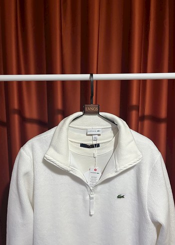 Lacoste Logo Appliqued Half-Zıp Yünlü Polar - Görsel 4