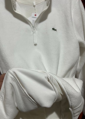 Lacoste Logo Appliqued Half-Zıp Yünlü Polar - Görsel 7