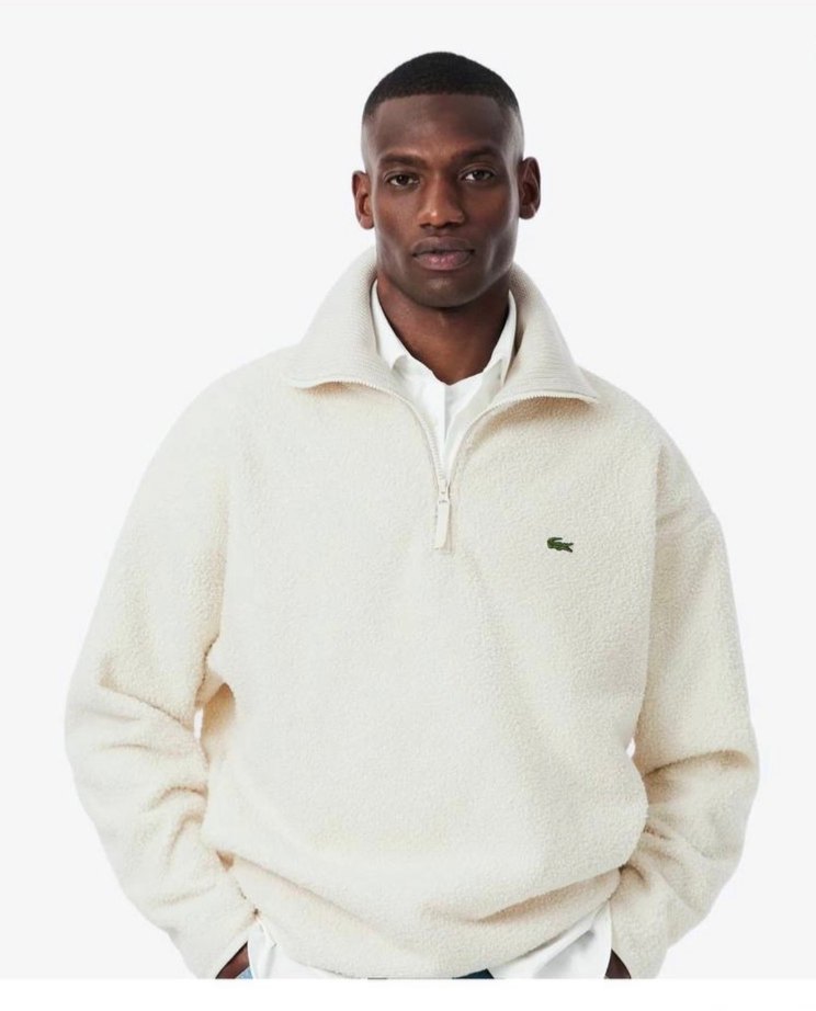Lacoste Logo Appliqued Half-Zıp Yünlü Polar - Görsel 2