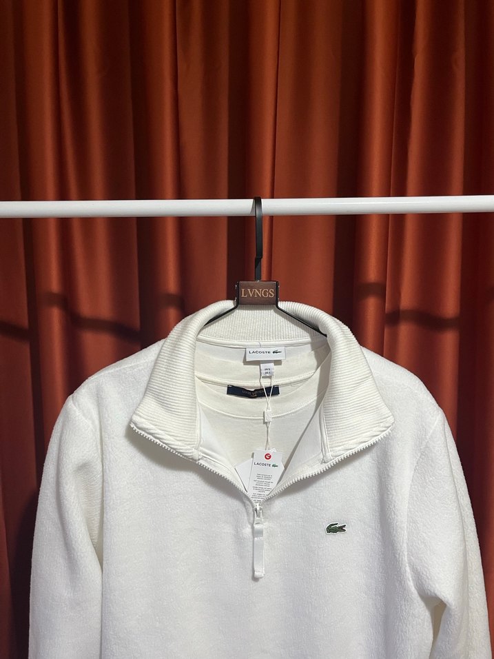 Lacoste Logo Appliqued Half-Zıp Yünlü Polar - Görsel 4