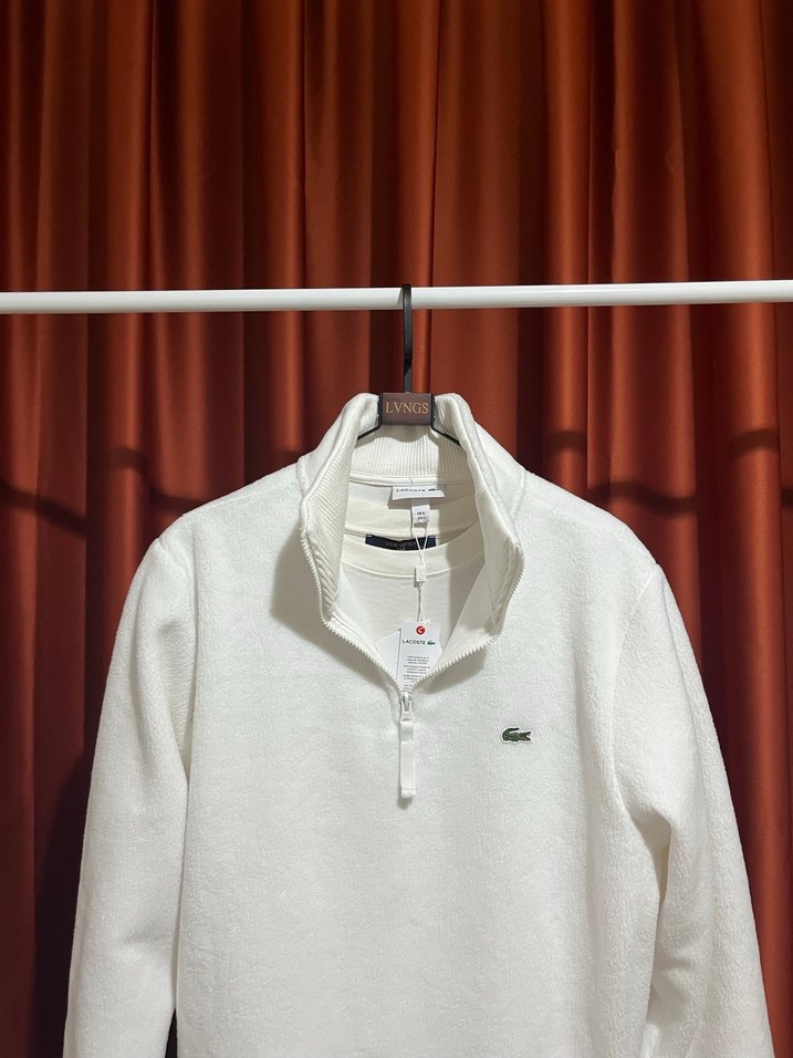 Lacoste Logo Appliqued Half-Zıp Yünlü Polar - Görsel 3