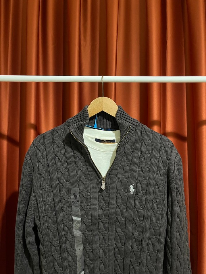 Polo Ralph Lauren %100 Pamuk Half-Zıp Örme Kazak - Görsel 2