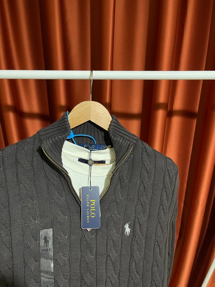 Polo Ralph Lauren %100 Pamuk Half-Zıp Örme Kazak - Görsel 3