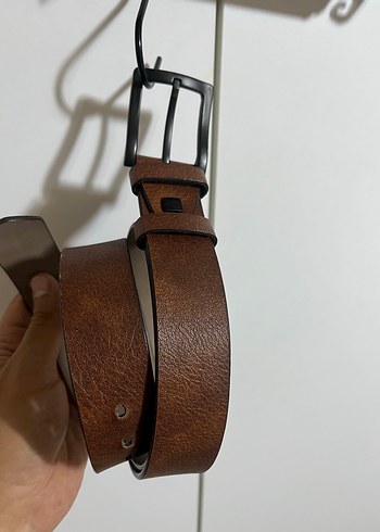 Koyu Kahverengi Minimalist Erkek Kemer