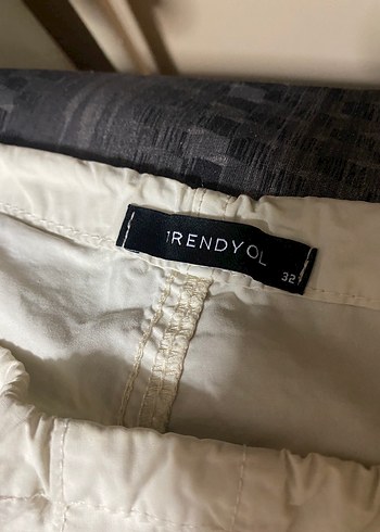 32 Beden Bej Stoperli Normal Bel Paraşüt Pantolon