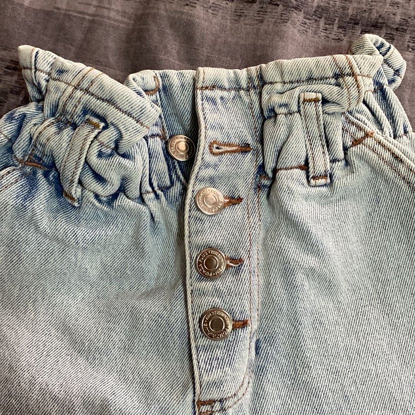 Düğmeli Mom Jeans Şort - Görsel 2