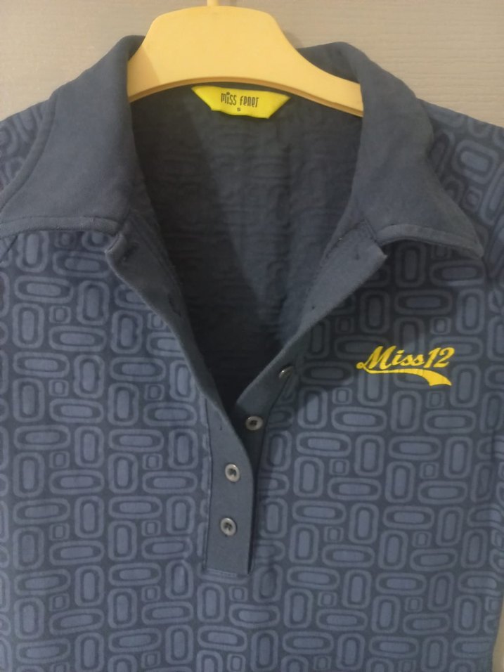 Lacivert Düğmeli Yakalı Midi Kadın Elbise - Görsel 3