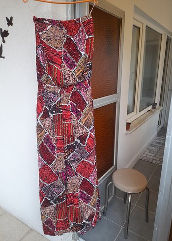 Renkli Bohem Desenli Kadın Kumaş tulum - Görsel 5