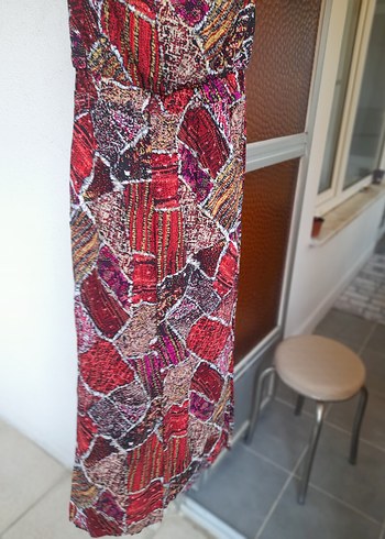 m Beden Renkli Bohem Desenli Kadın Kumaş tulum